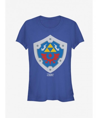 Nintendo The Legend of Zelda: Link's Awakening Hylian Shield Girls T-Shirt $5.40 T-Shirts
