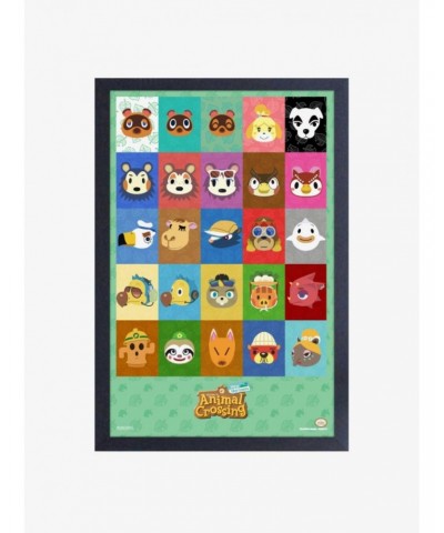 Nintendo Animal Crossing New Horizons Character Icons Framed Wood Wall Art $8.96 Merchandises